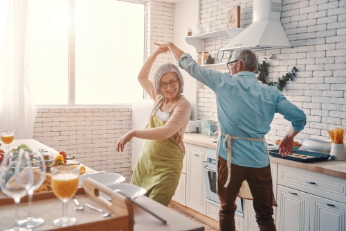 Couple dancing in the kitchen