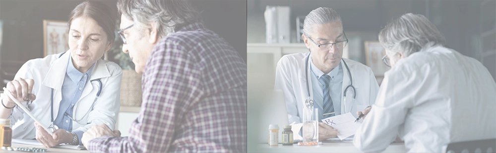 Doctors with patients