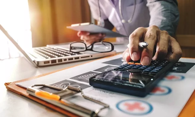 Man running calculations